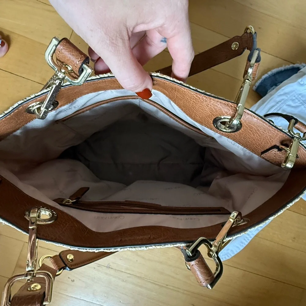 NWOT Calvin Klein Sonoma Straw Tote Bag - Picture 6 of 7